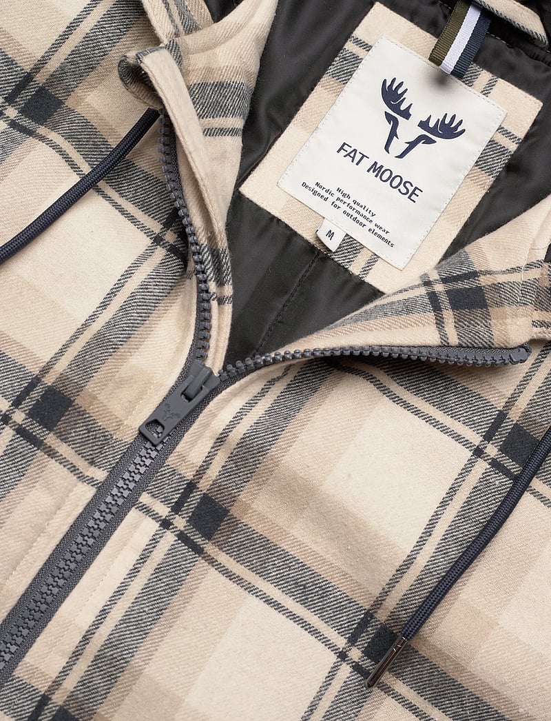 Fat Moose - Brody checked jacket - down jackets - check/ecru/navy - 5