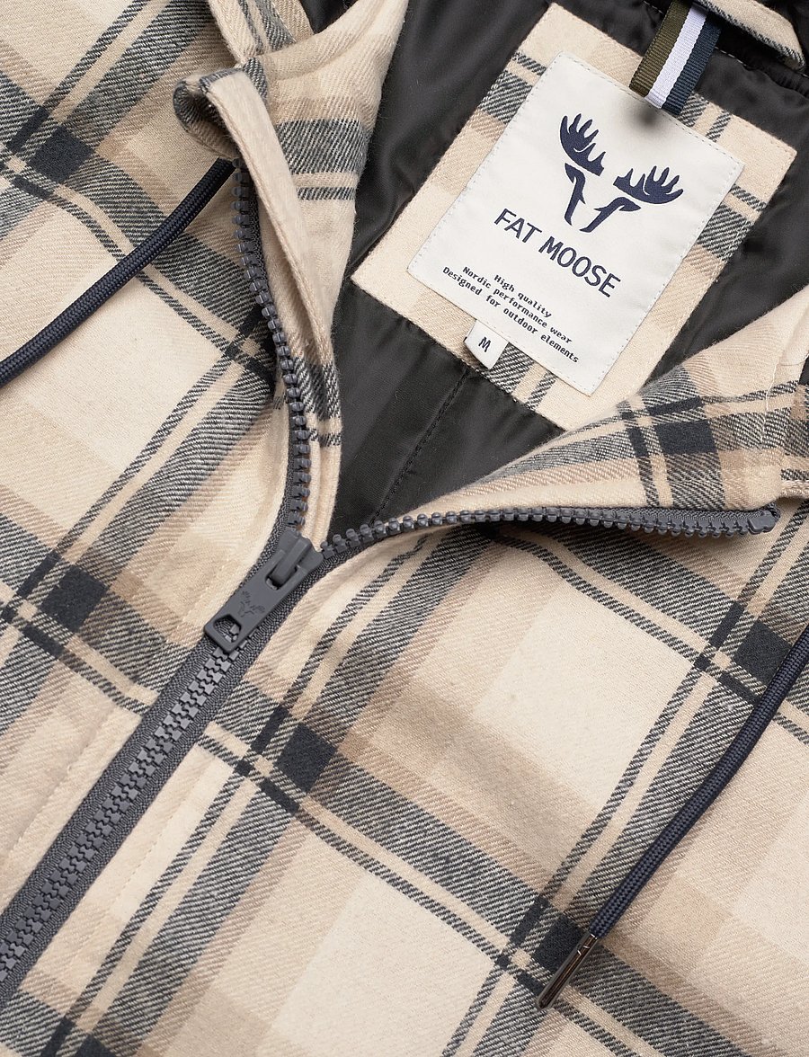 Fat Moose - Brody checked jacket - dunjakker - check/ecru/navy - 5
