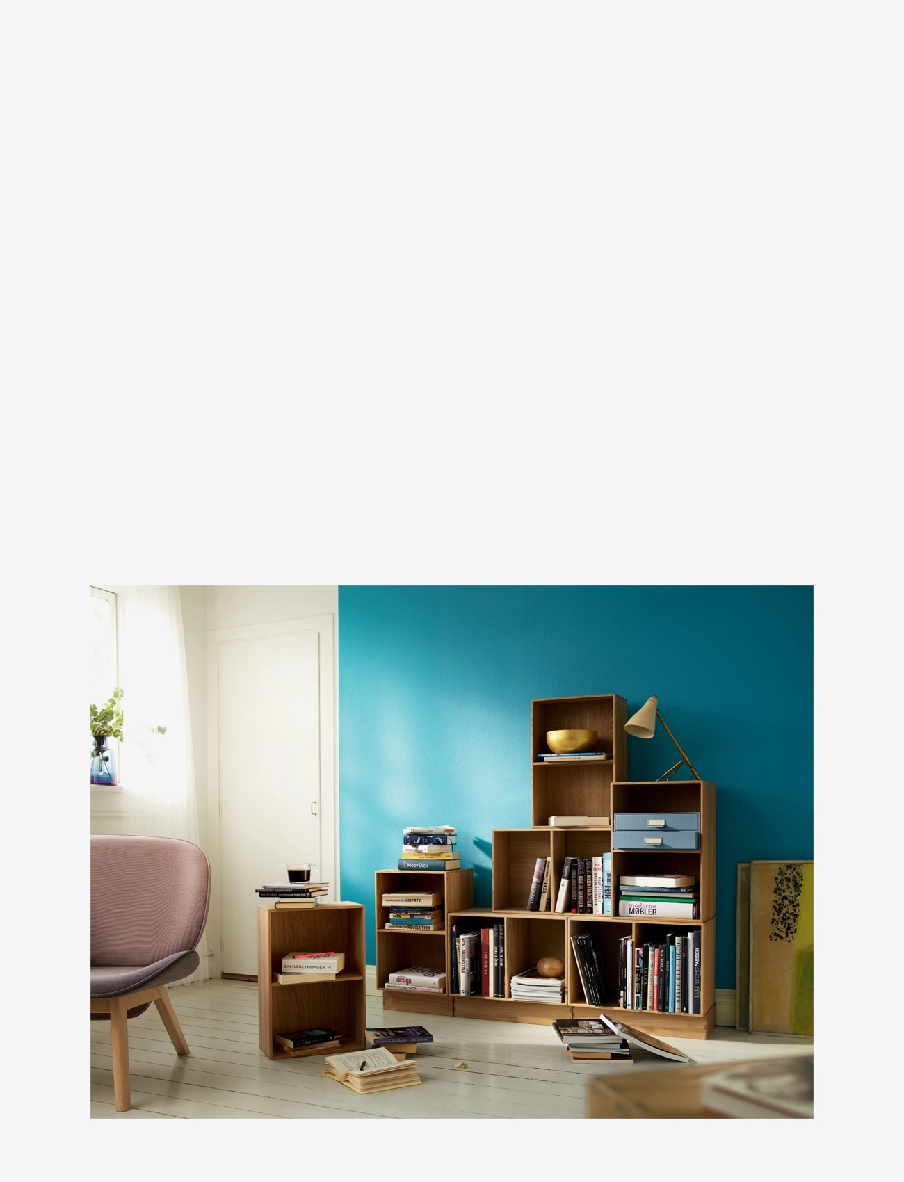 FDB Møbler - B98 - Bookcase - trends - nature, 3% white pigment - 4