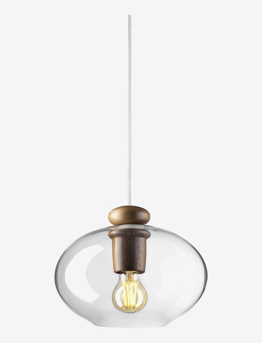 FDB Møbler - U2 - Hiti - walnut, clear glass, black cord - 0