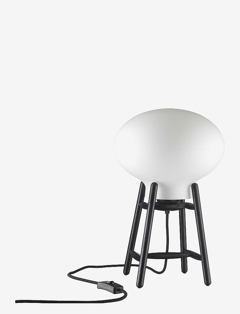 FDB Møbler - U4 - Hiti Table lamp - black, opal glass, black cord - 0