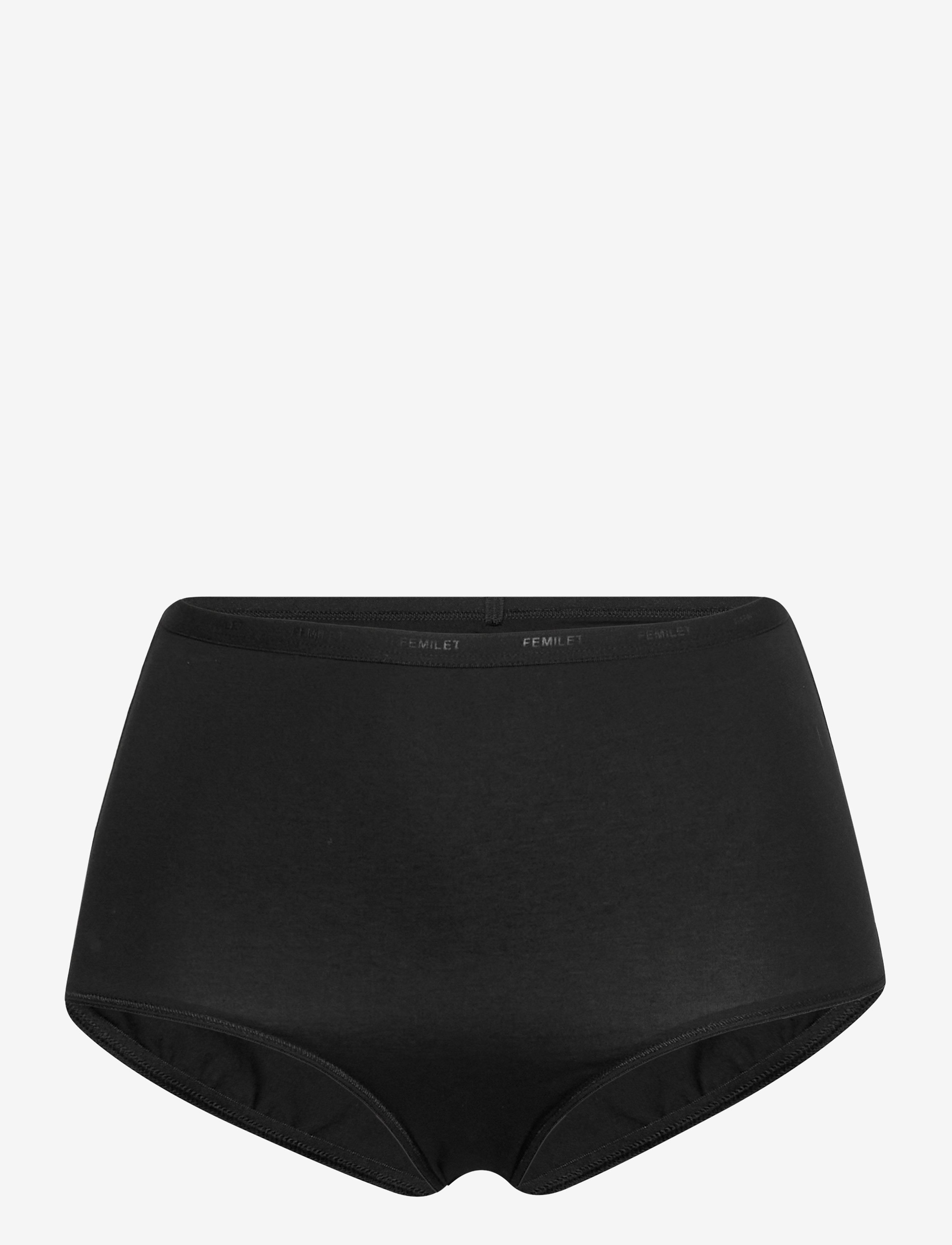 FEMILET Basic Baumwolle High Waist Brief Schwarz - 42 - Damen