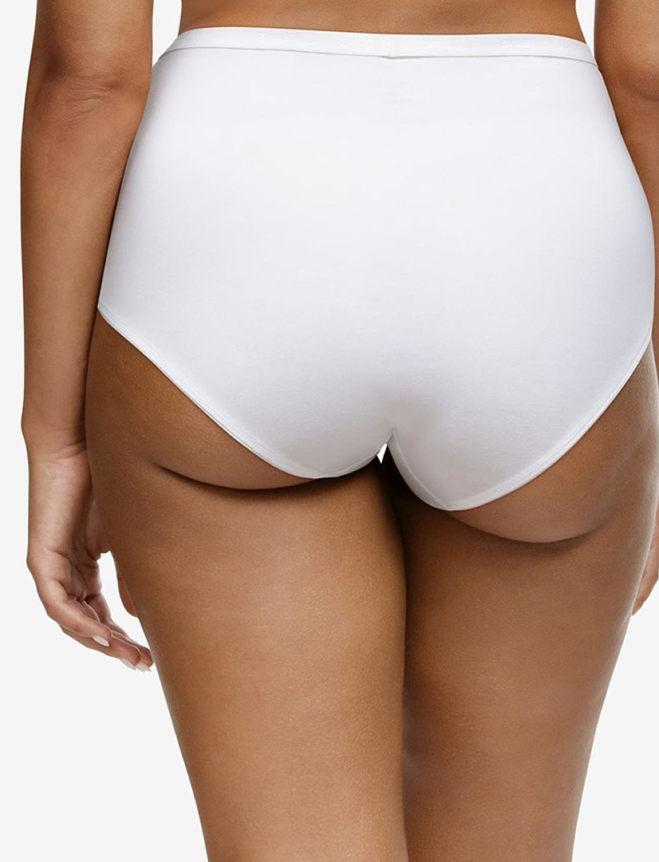 Femilet Basic Cotton High Waist Brief, 46, White, Trusser > Hipster & Boyshorts, Dame