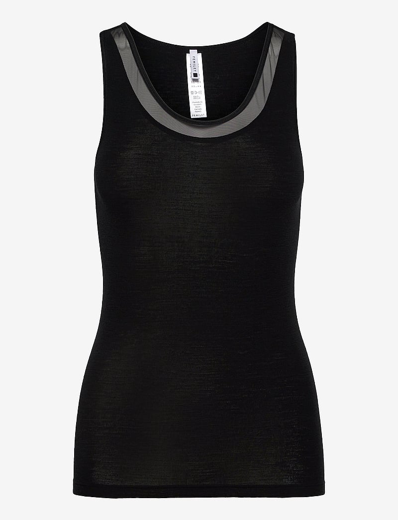 Femilet - JULIANA TANK TOP WOOL - topid ja varrukateta alussärgid - black - 1