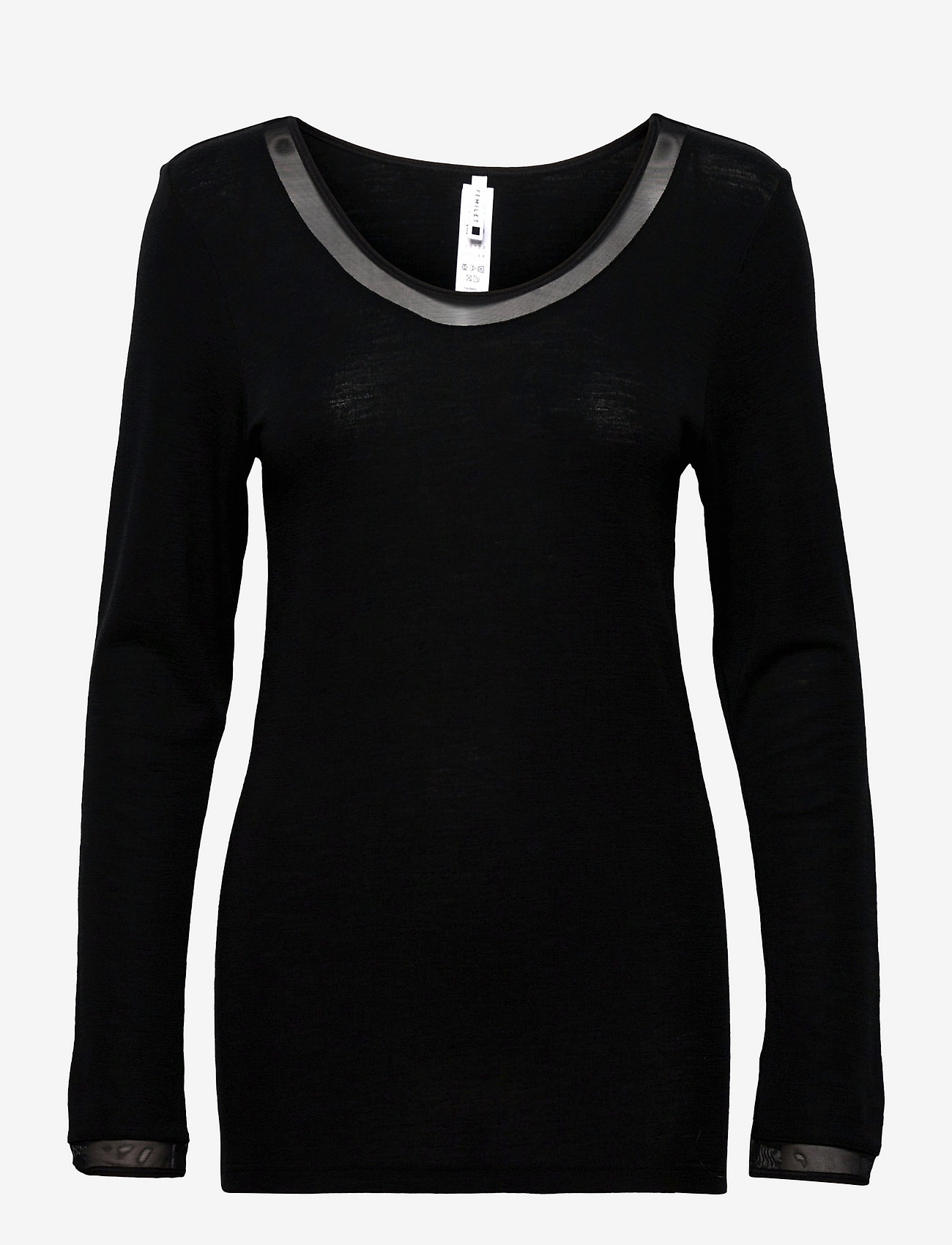 Femilet - JULIANA T-SHIRT LONG SLEEVE WOOL - pikkade varrukatega alussärgid - black - 1
