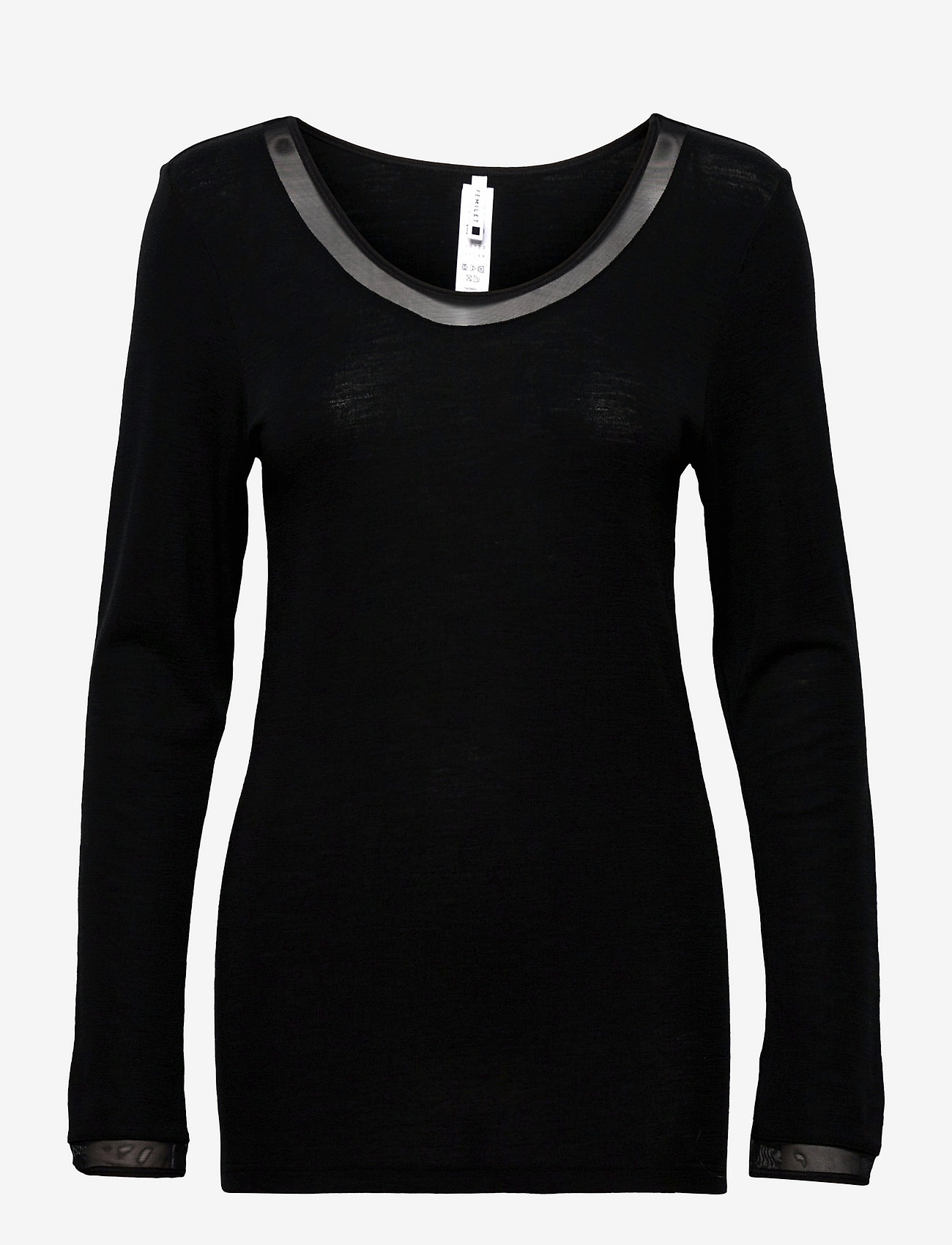 Femilet - Juliana Wool Long Sleeve T-shirt - topjes met lange mouwen - black - 1