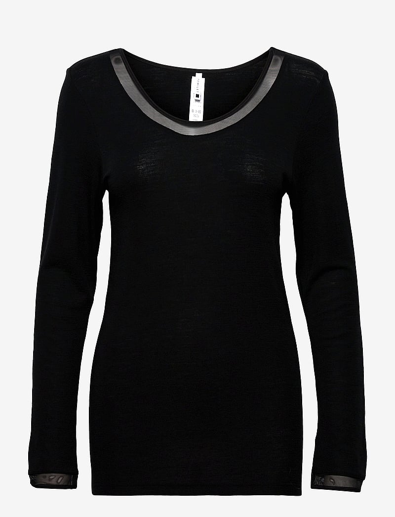 Femilet - JULIANA T-SHIRT LONG SLEEVE WOOL - pikkade varrukatega alussärgid - black - 1