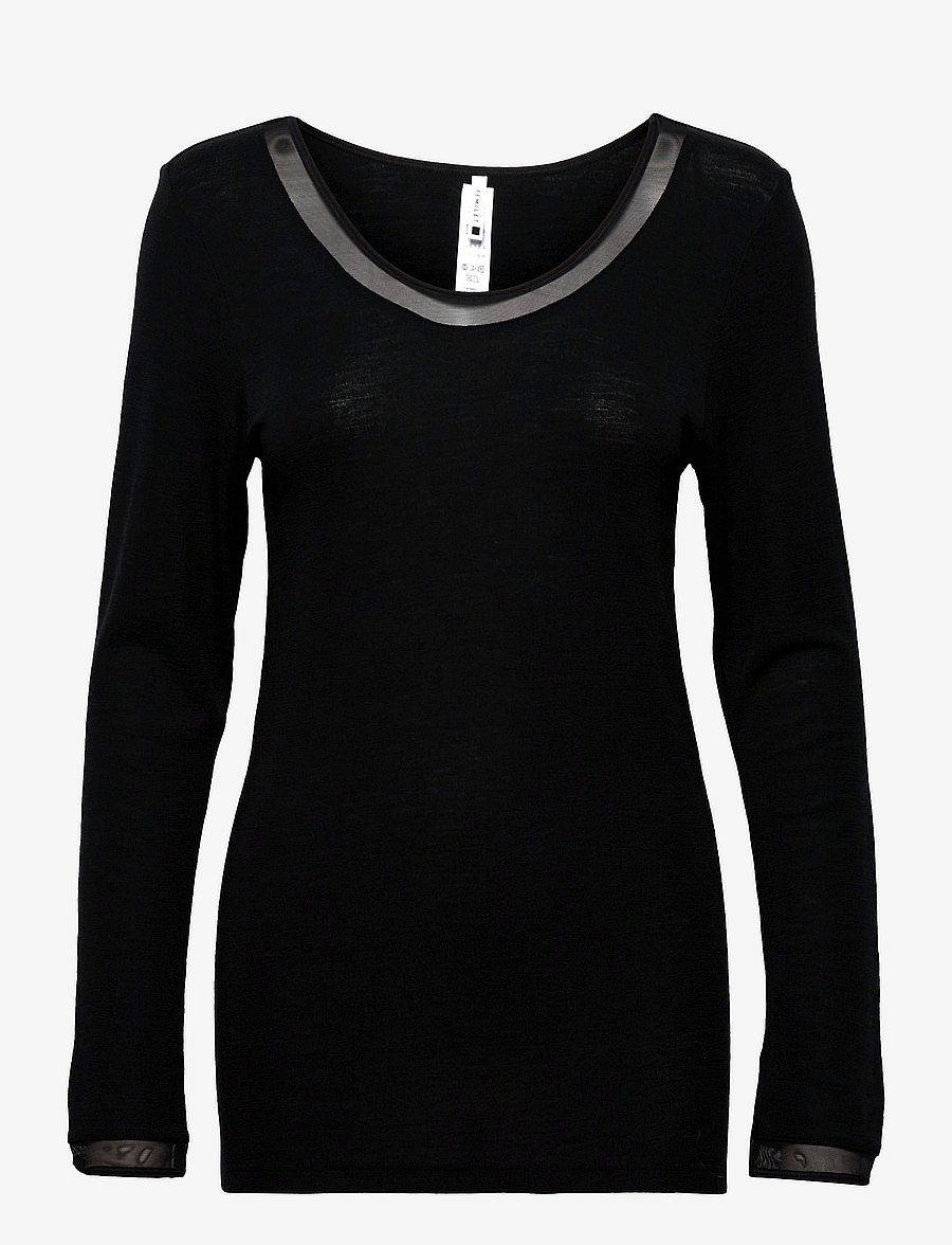 Femilet - JULIANA T-SHIRT LONG SLEEVE WOOL - hauts à manches longues - black - 1
