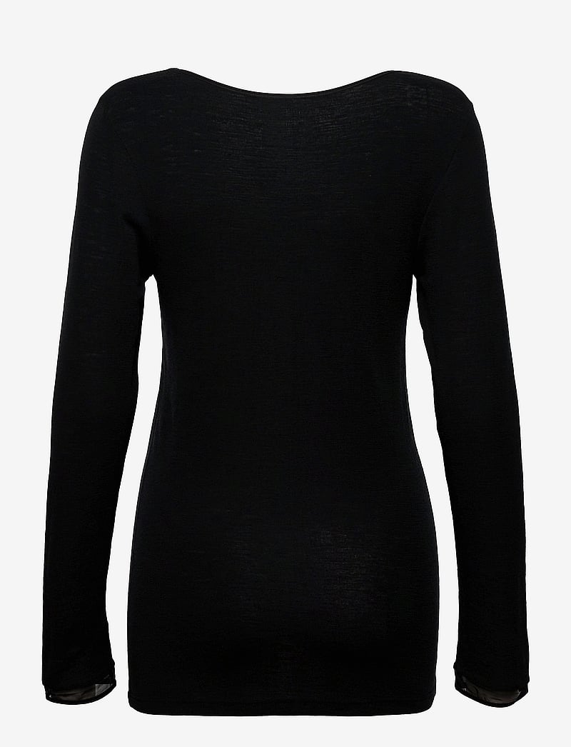 Femilet - JULIANA T-SHIRT LONG SLEEVE WOOL - pikkade varrukatega alussärgid - black - 2
