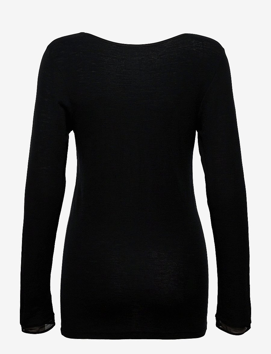 Femilet - JULIANA T-SHIRT LONG SLEEVE WOOL - hauts à manches longues - black - 2