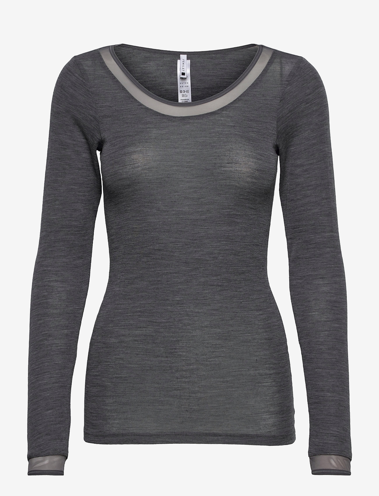 Femilet - JULIANA T-SHIRT LONG SLEEVE WOOL - langærmede toppe - heather grey - 1