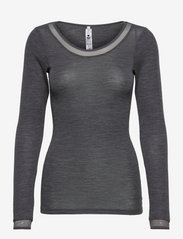 Juliana Wool Long Sleeve T-shirt - HEATHER GREY