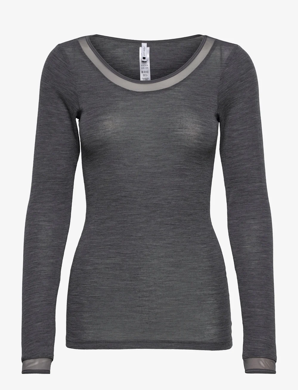 Femilet - JULIANA T-SHIRT LONG SLEEVE WOOL - pitkähihaiset t-paidat - heather grey - 1