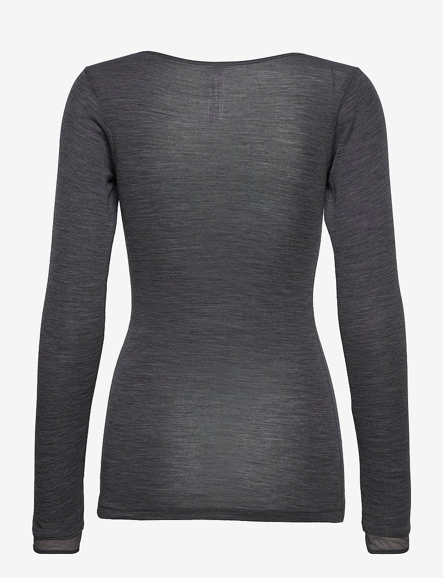 Femilet - JULIANA T-SHIRT LONG SLEEVE WOOL - langärmlige tops - heather grey - 2
