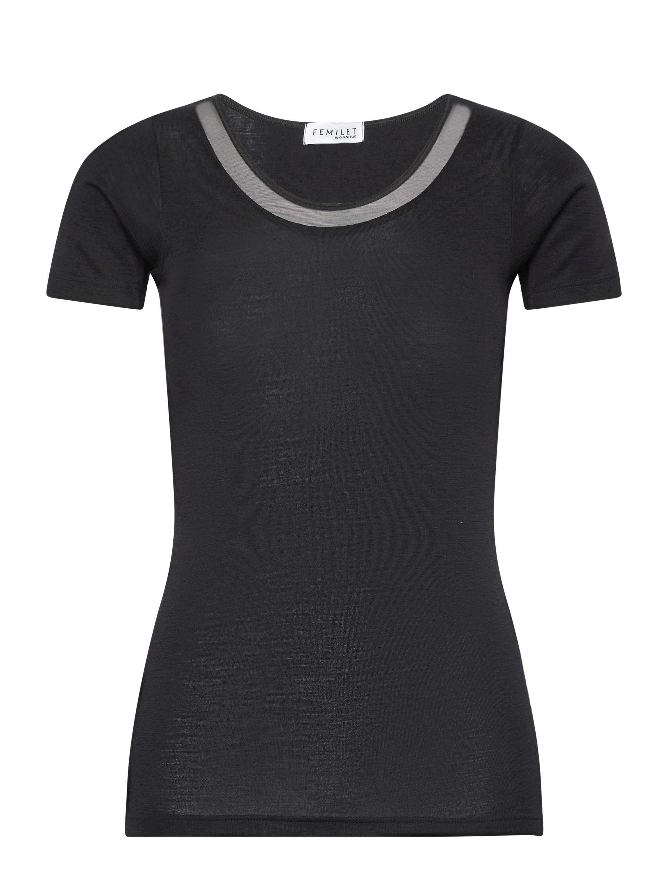 Femilet - JULIANA T-SHIRT SHORT SLEEVE WOOL - black - 1
