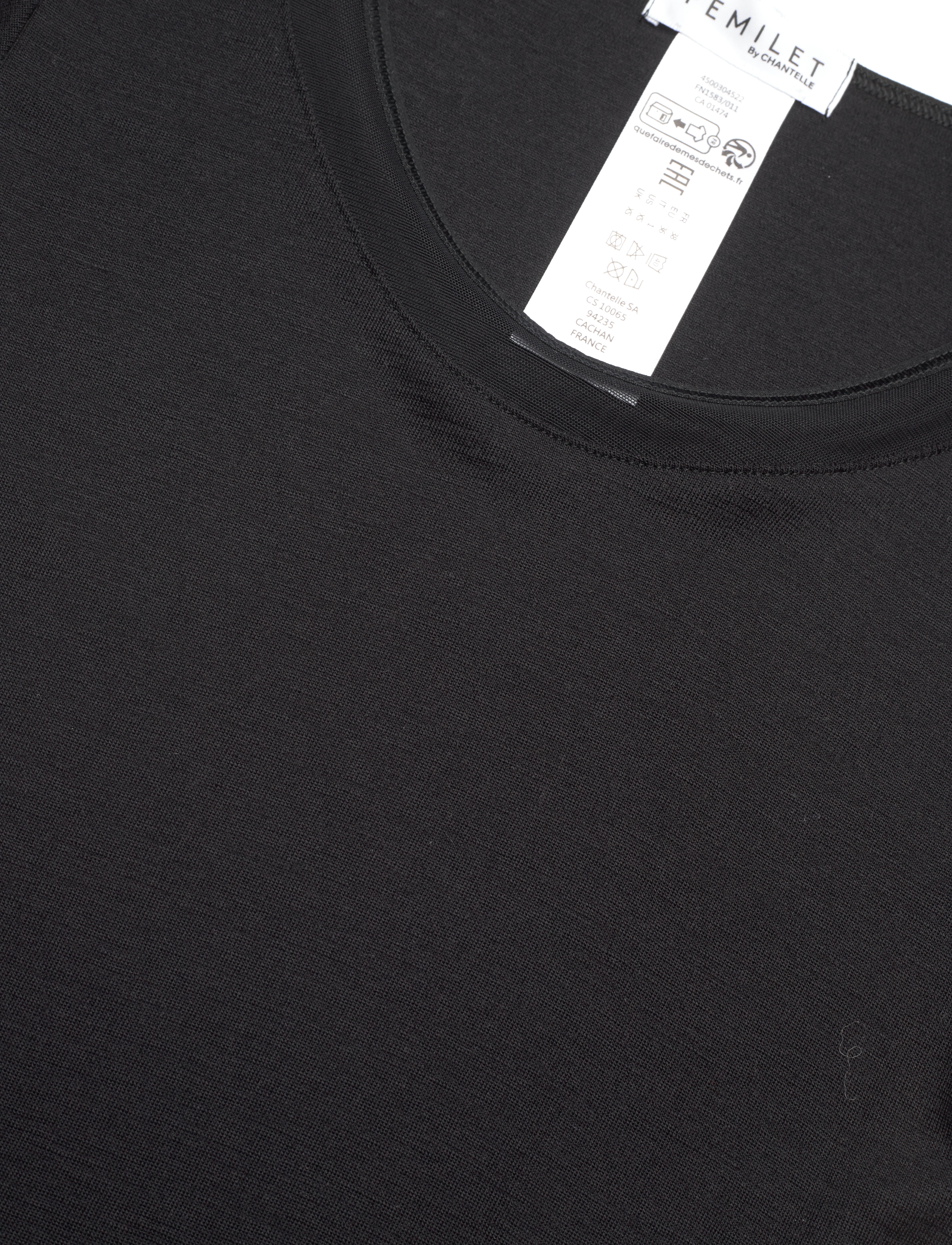 Femilet - JULIANA T-SHIRT SHORT SLEEVE WOOL - black - 4