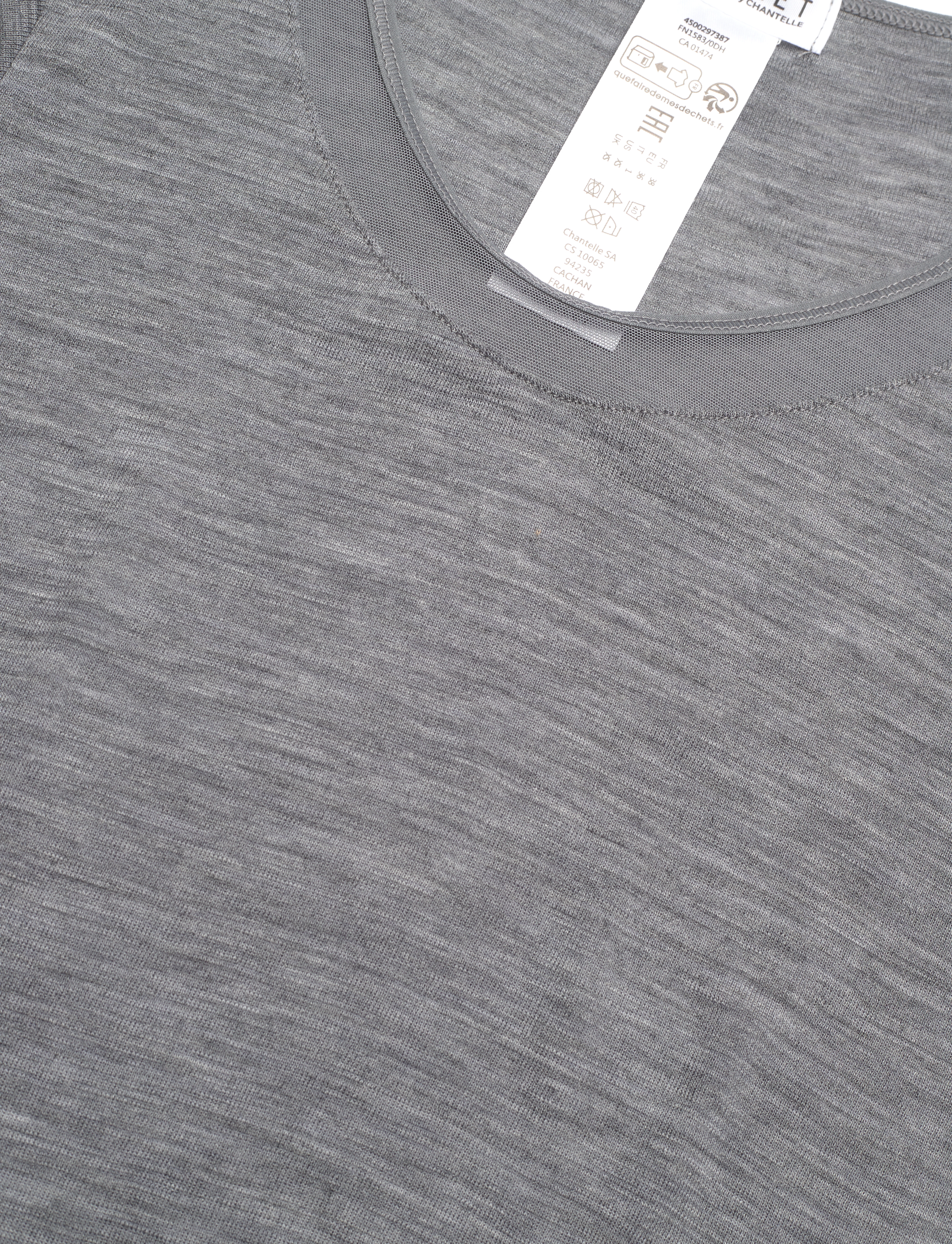 Femilet - JULIANA T-SHIRT SHORT SLEEVE WOOL - heather grey - 4