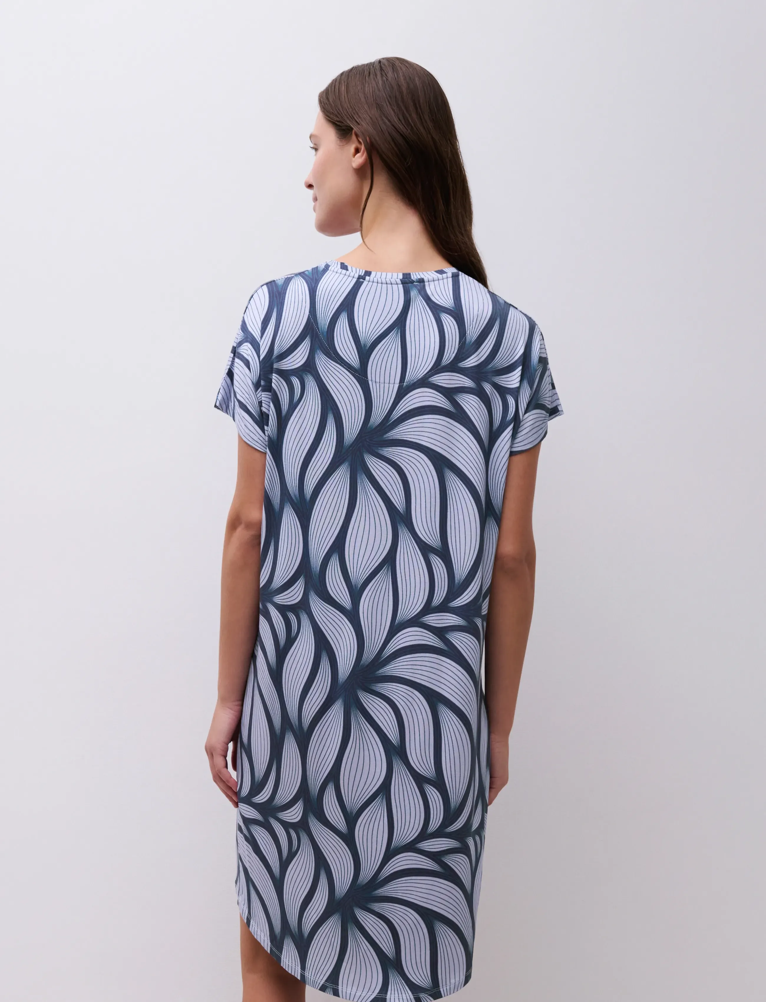 Femilet Yara Big Shirt Long Sleeves, Kvinder, Tunika Kjole, Blå, Str: 40