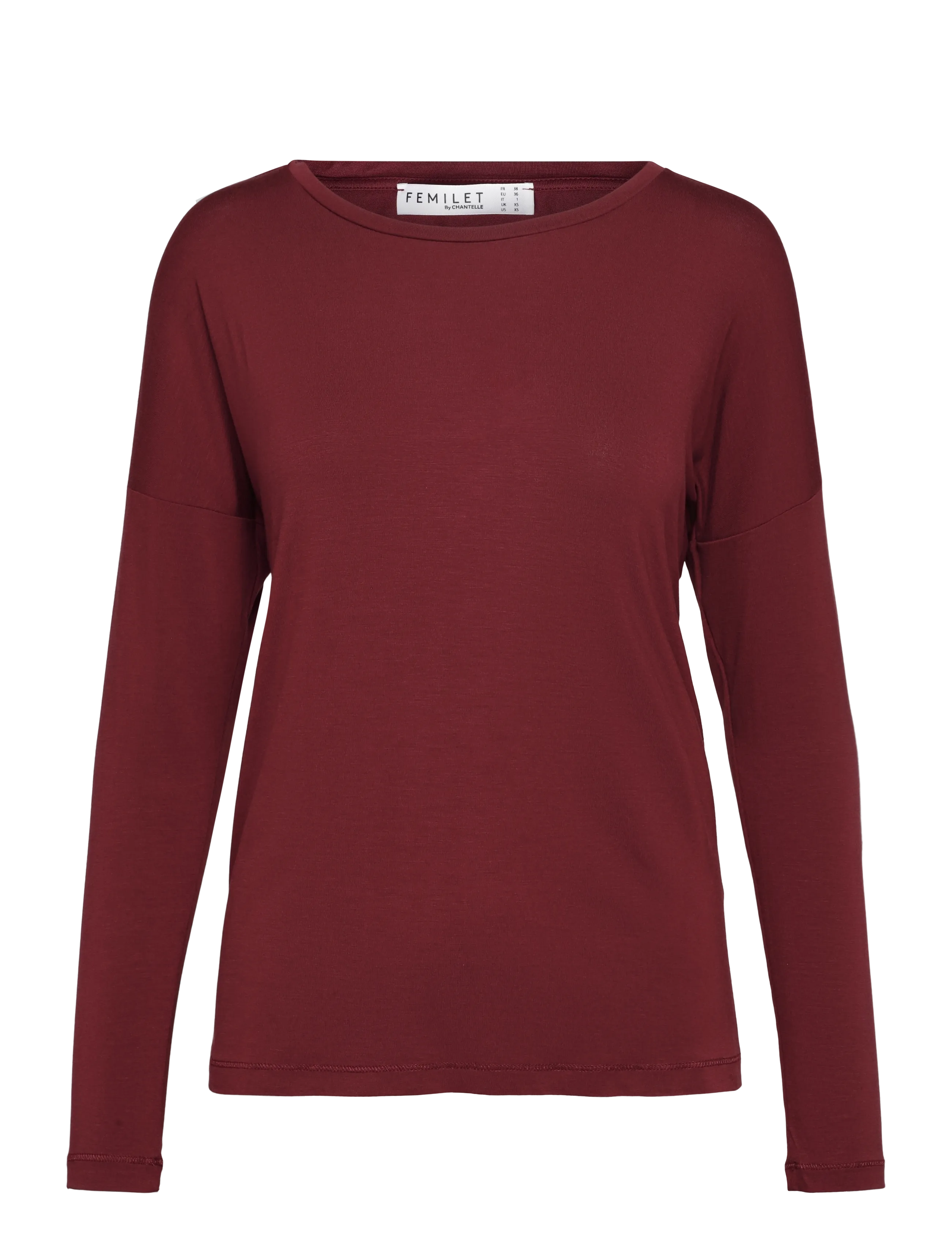 Femilet Yara T-shirt long sleeves - T-Shirts & Tops - CHOCOLATE TRUFFLE / burgundy