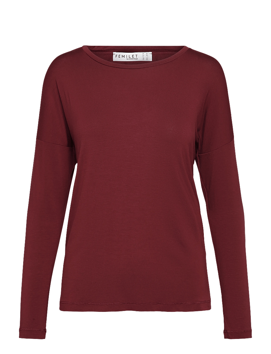 Femilet - Yara T-shirt long sleeves - langærmede toppe - chocolate truffle - 1