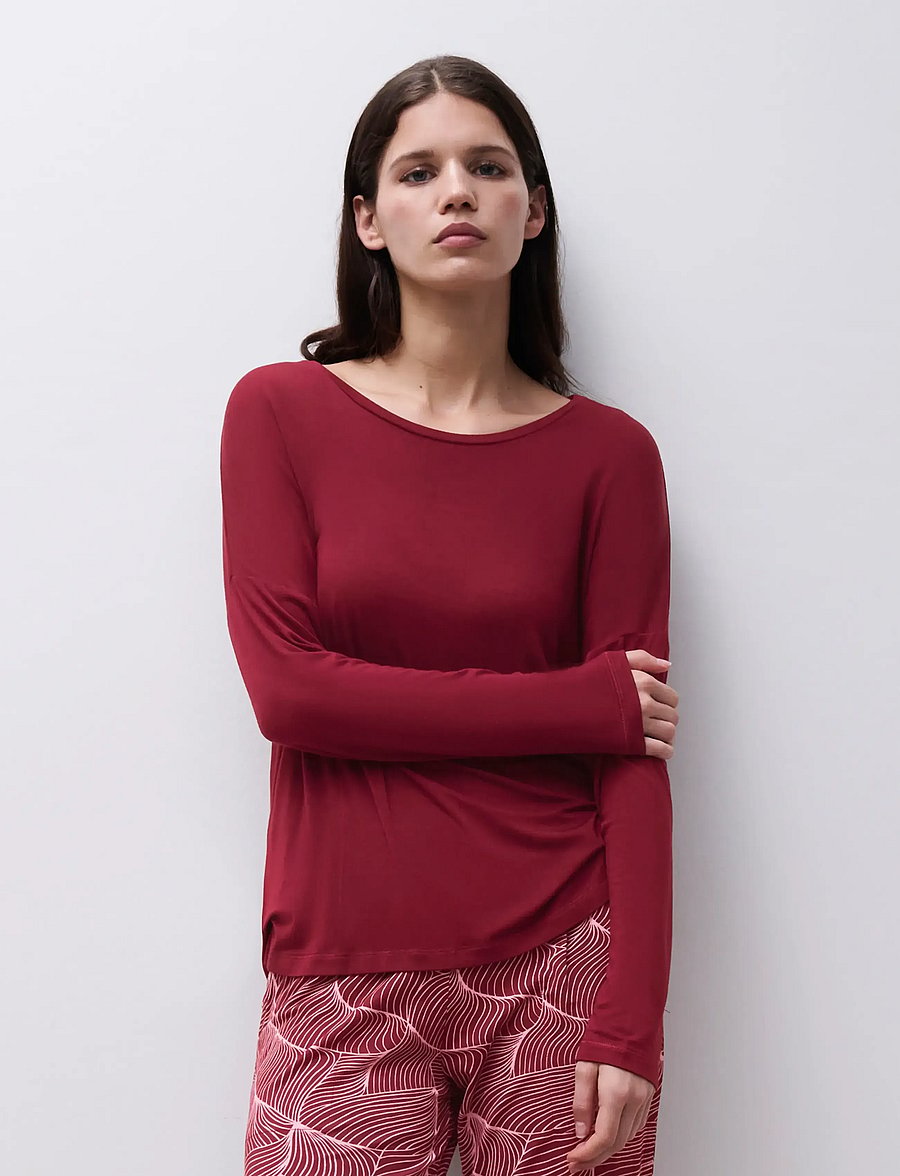 Femilet - Yara T-shirt long sleeves - langærmede toppe - chocolate truffle - 0