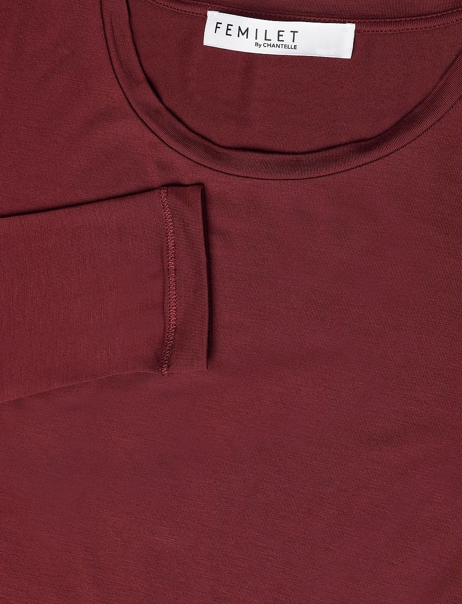 Femilet - Yara T-shirt long sleeves - langærmede toppe - chocolate truffle - 5