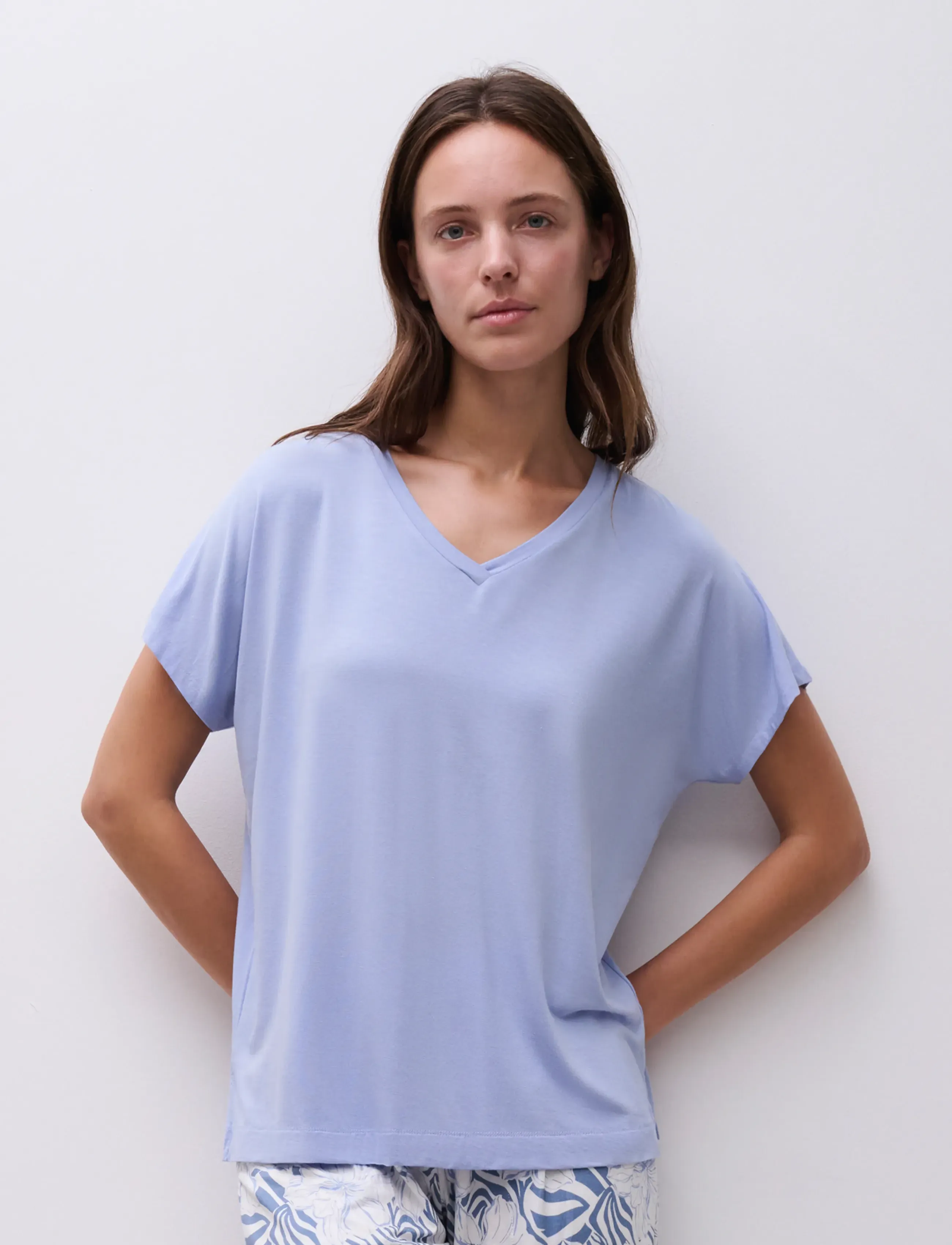 Femilet Loraine Top Ss, 40, Blue, Nat- Og Loungewear > Toppe, Dame