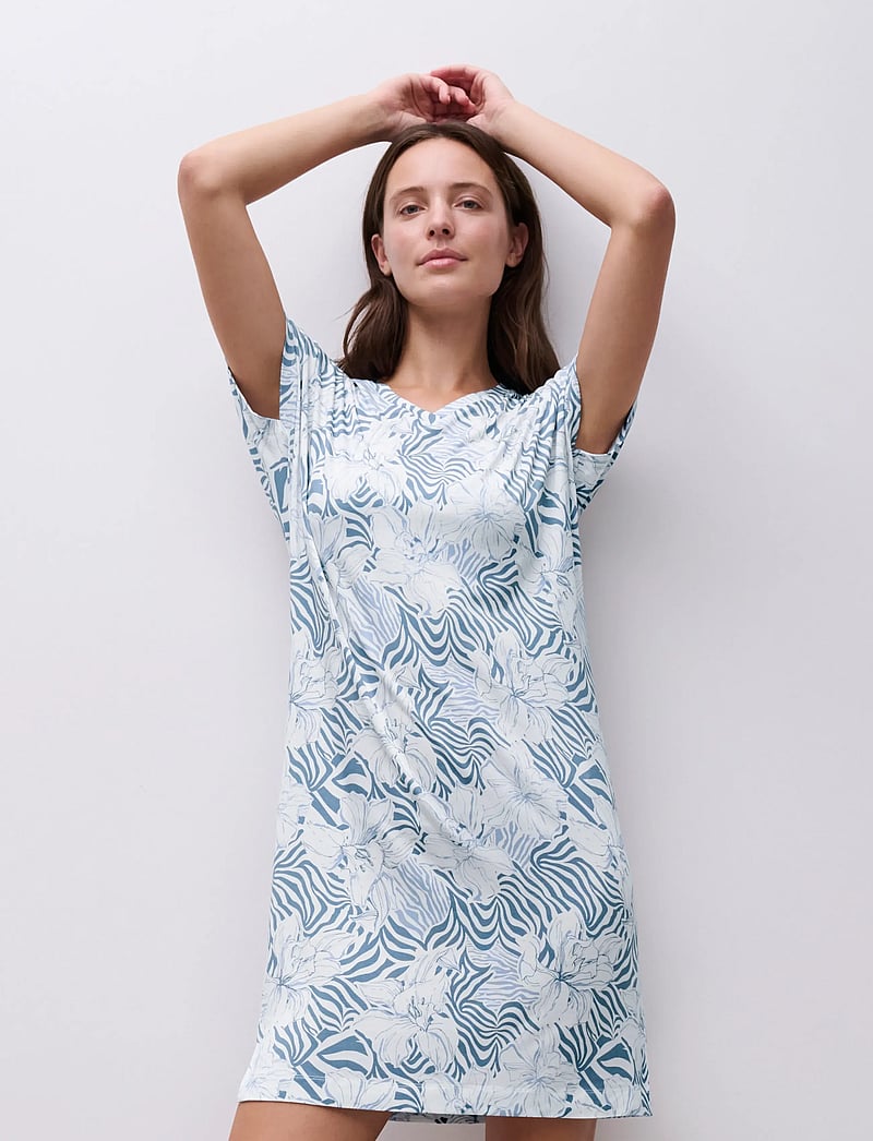 Femilet - Loraine Nightgown LS - natkjoler - pastel flowers - 0