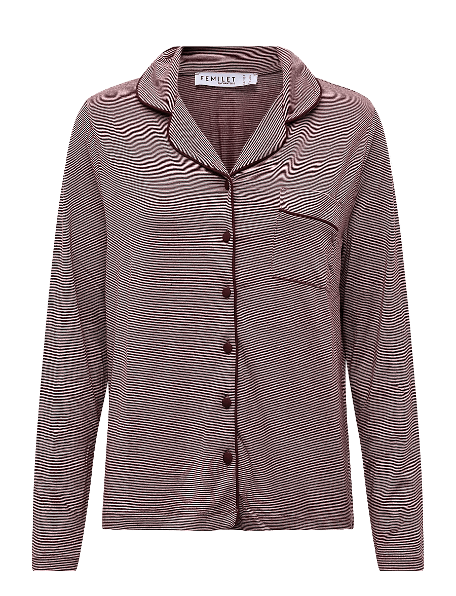Femilet - Chelsea Top LS - oberteile - zephyr / bitter chocolate - 1