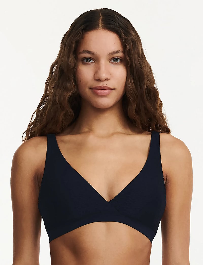 Femilet - BONAIRE Wirefree plunge t-shirt bra - trekantsbikinier - black - 0