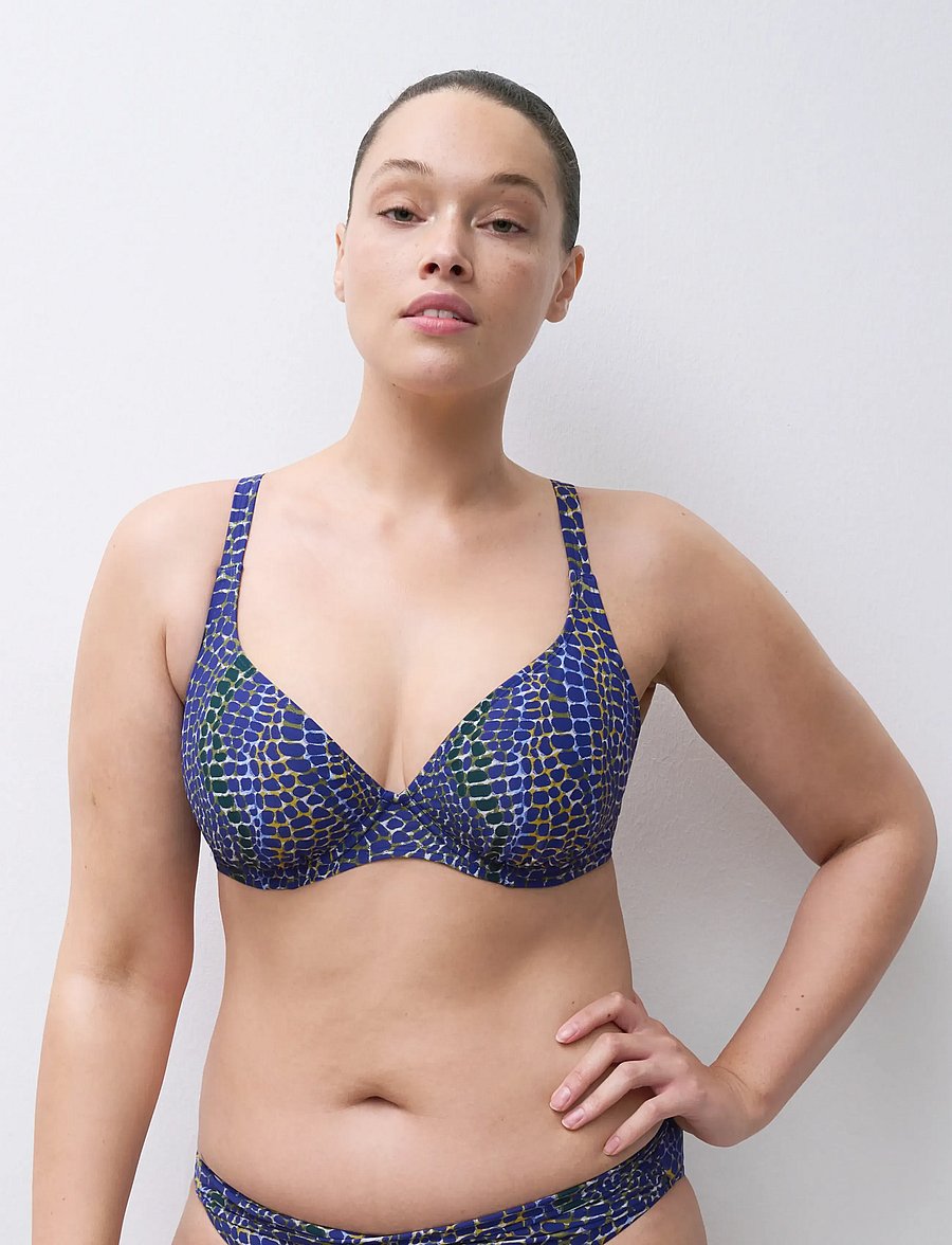 Femilet - Taula T-Shirt Underwired - bikini-oberteile mit bügel - blue snake - 2