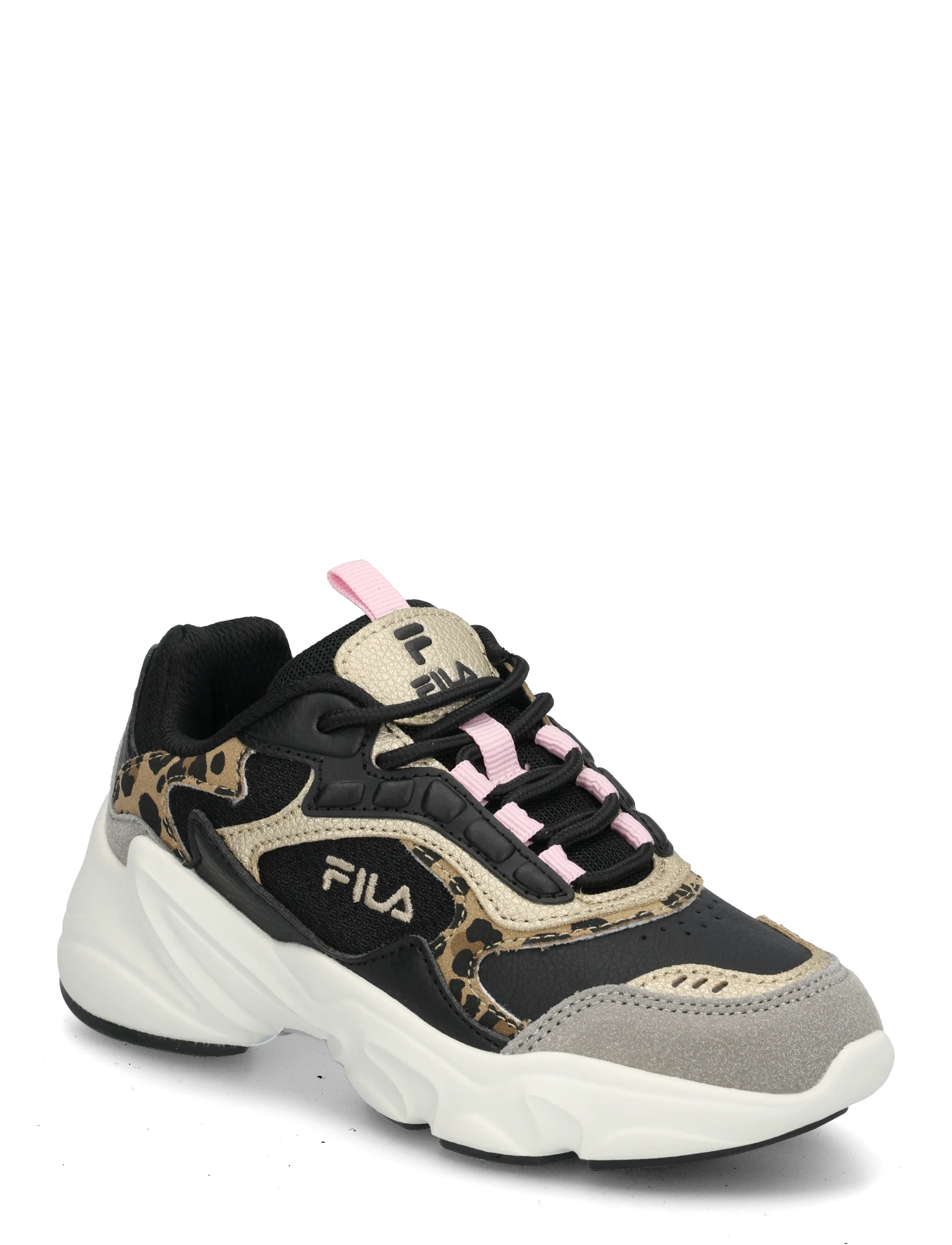FILA Collene A Kids, Børn, Børne Leopard Print Chunky Sneakers, Sort, Str: 32