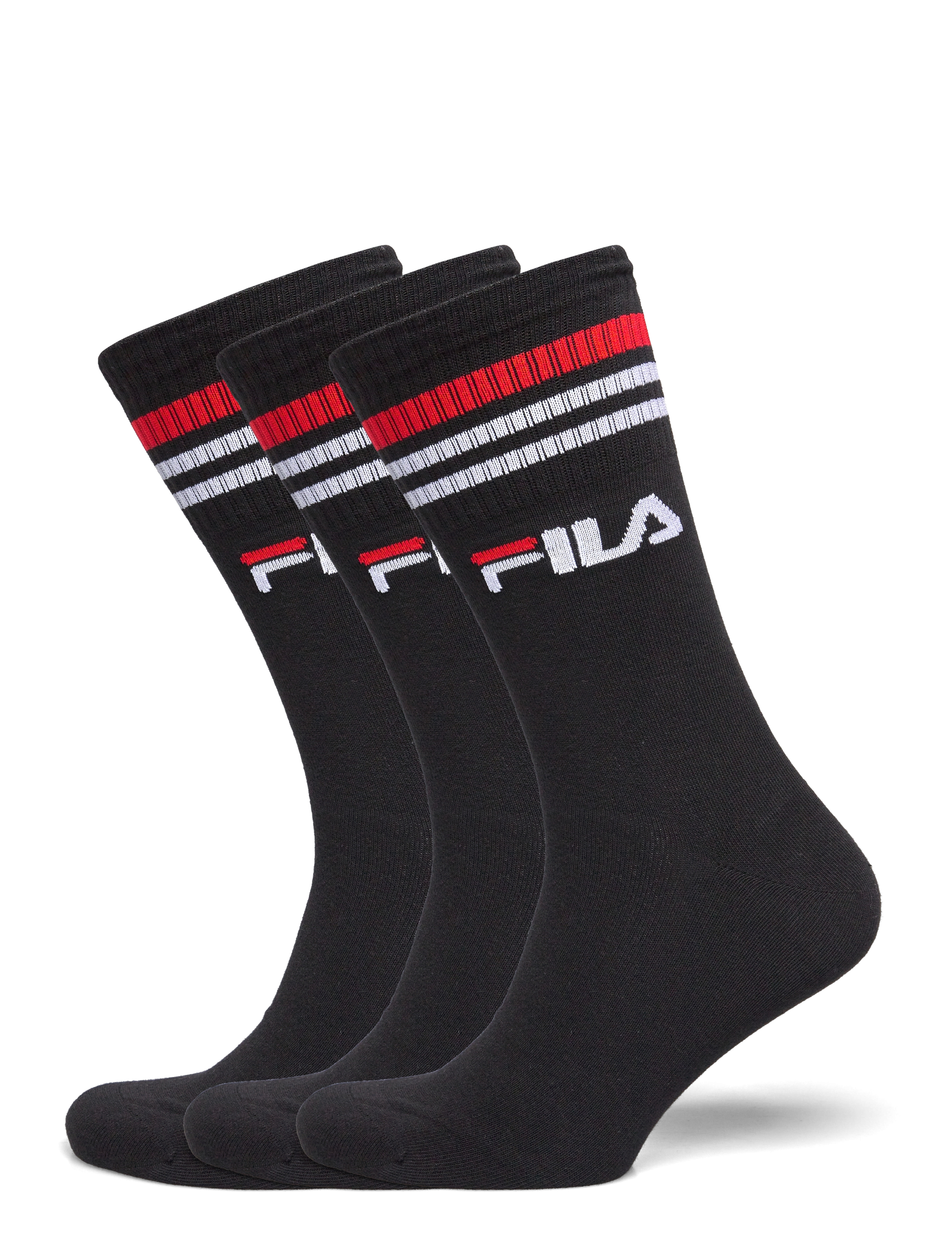 FILA Socks Fila 3Pk Lifestyle Stripes Socks, Mænd, Stribede Strømper, Sort, Str: 43-46