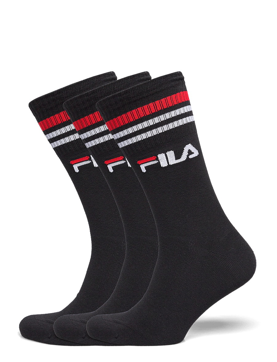 FILA Socks - FILA 3pk Lifestyle stripes socks - träningsstrumpor - black - 0