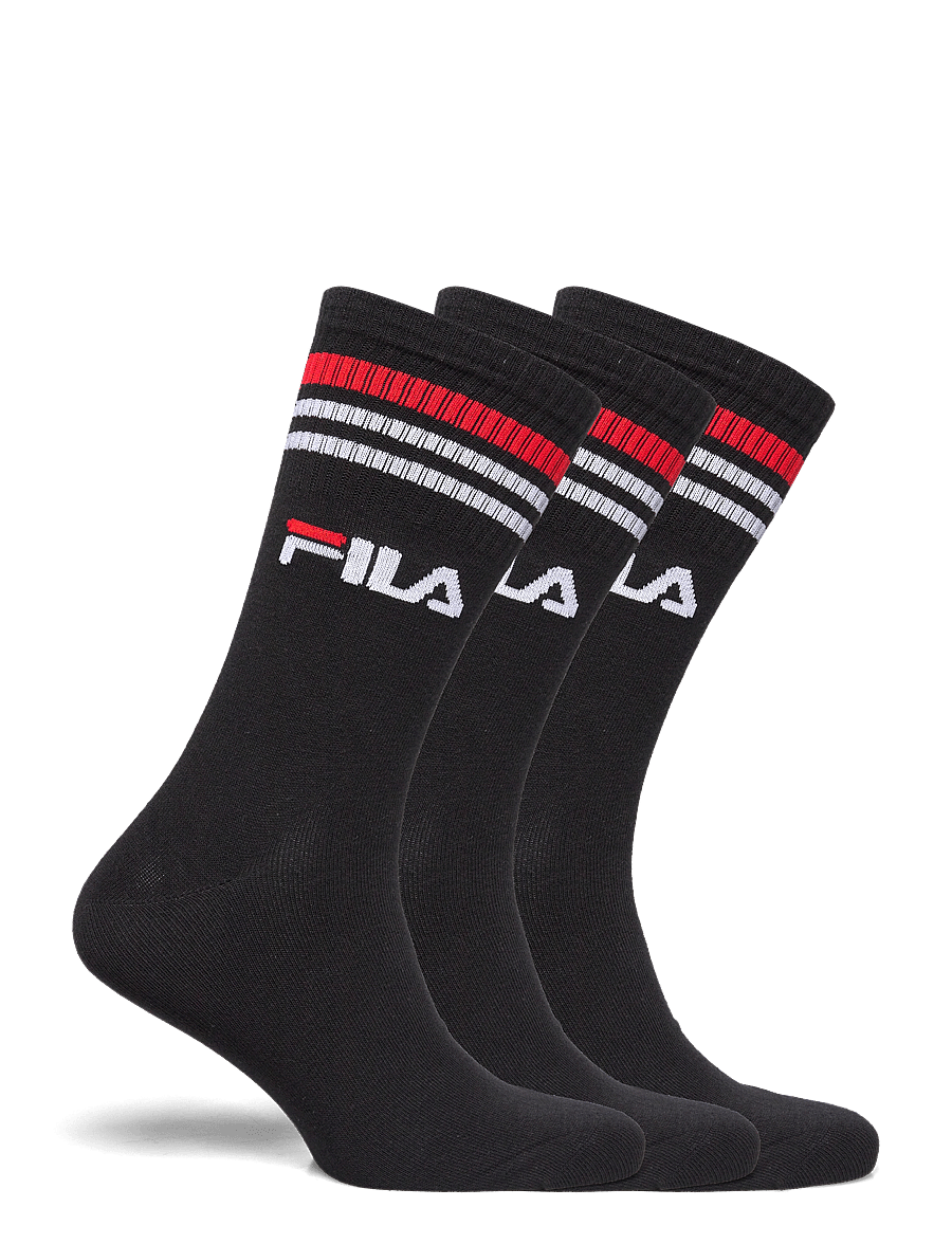 FILA Socks - FILA 3pk Lifestyle stripes socks - träningsstrumpor - black - 1