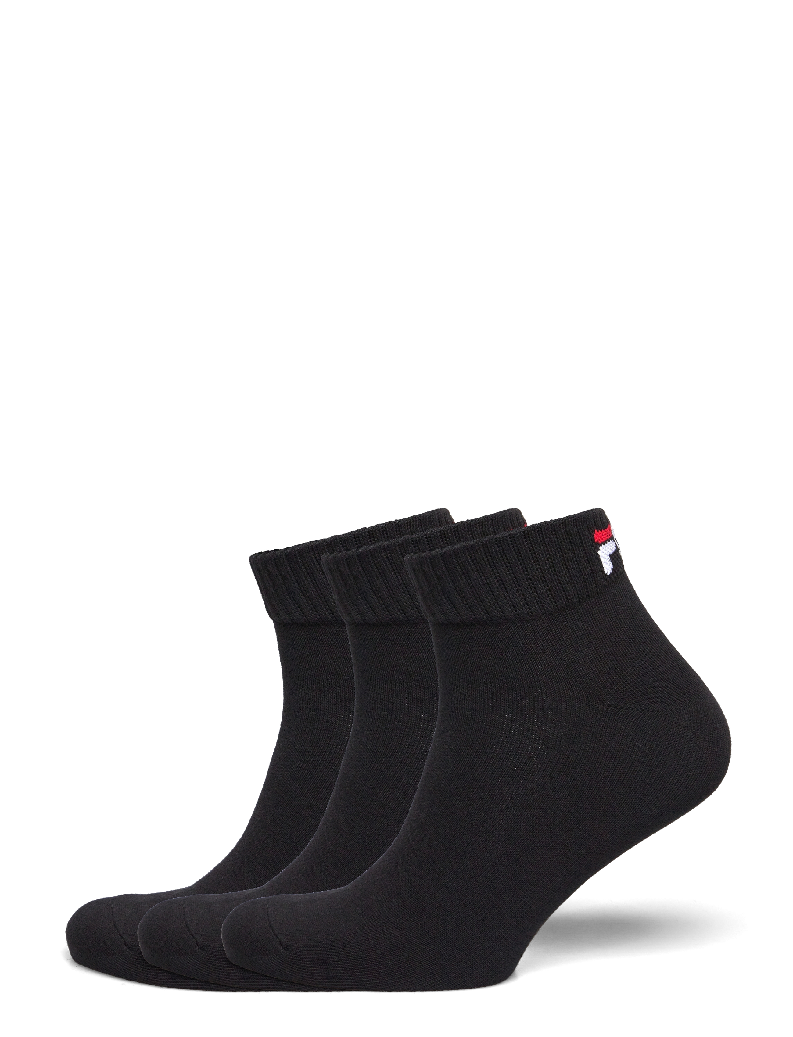 FILA Socken Fila 3Pk Quarter Plain Socken Schwarz - 35-38 - Damen
