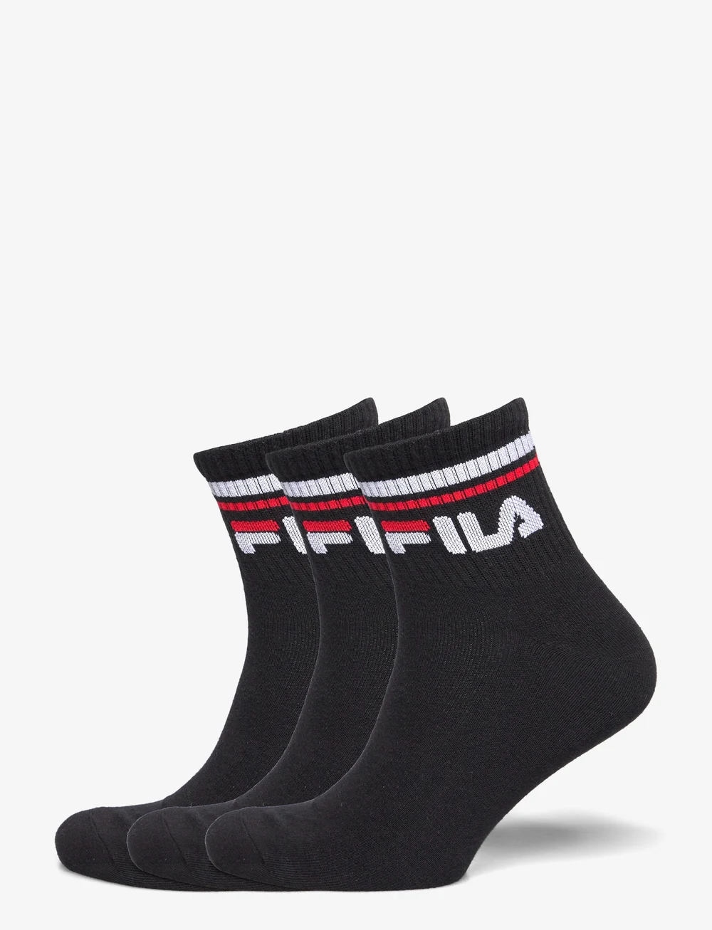 FILA Socks - Fila 3pk Quarter Stripe Socks - sportsocken - black - 0