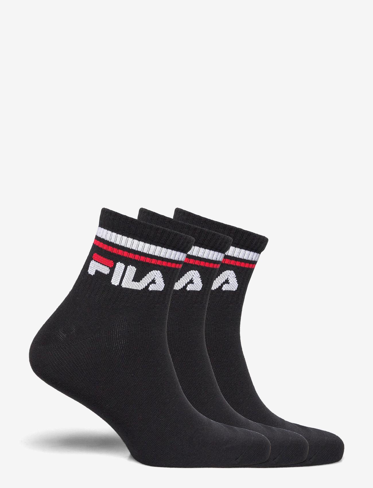 FILA Socks - Fila 3pk Quarter Stripe Socks - sport socks - black - 1