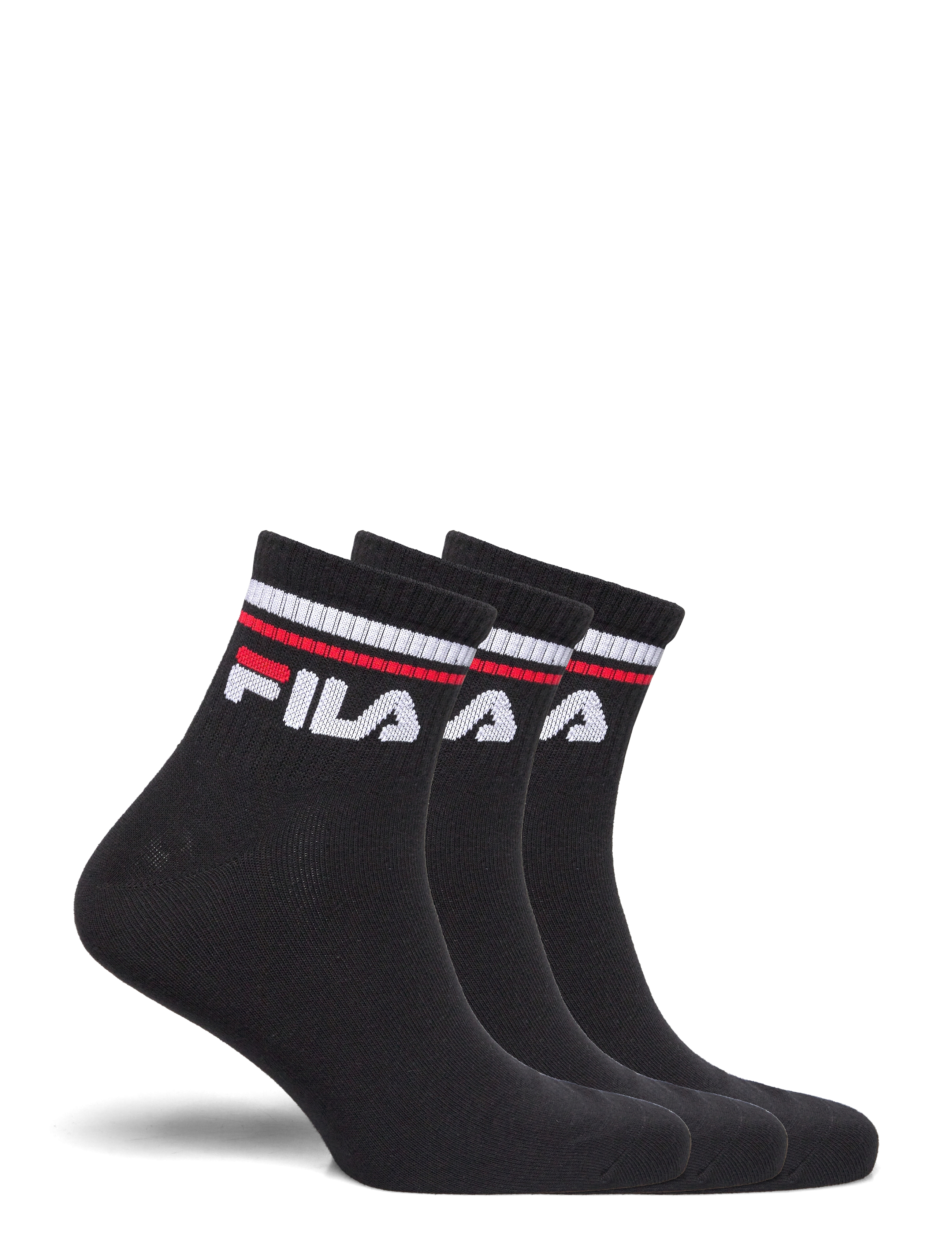 FILA Socks - Fila 3pk Quarter Stripe Socks - laveste priser - black - 1