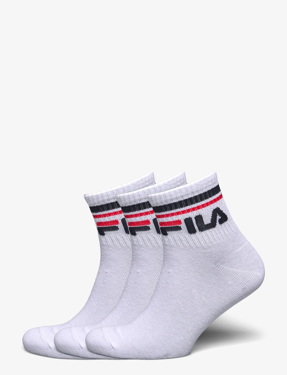 FILA Socks - Fila 3pk Quarter Stripe Socks - sportsocken - white - 0