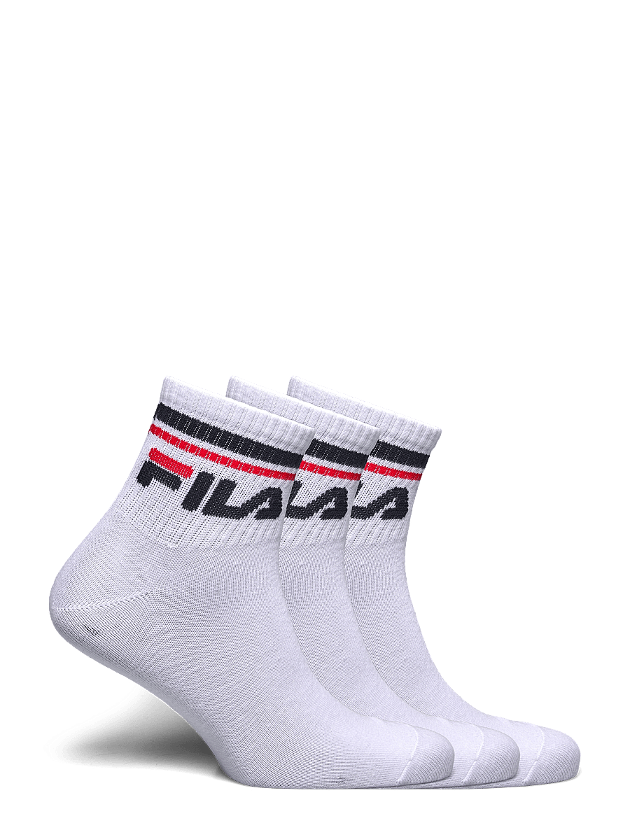 FILA Socks - Fila 3pk Quarter Stripe Socks - sportinės kojinės - white - 1