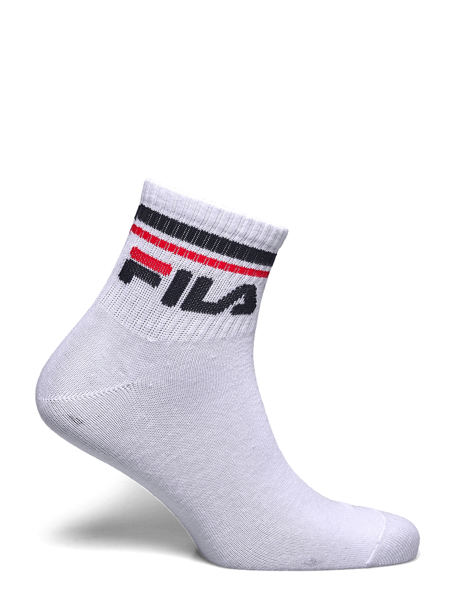 FILA Socks - Fila 3pk Quarter Stripe Socks - sportinės kojinės - white - 3