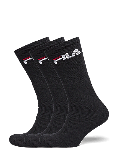 FILA Socks FILA 3pk Tennis Crew Logo Terry Soc - Kläder - BLACK / black