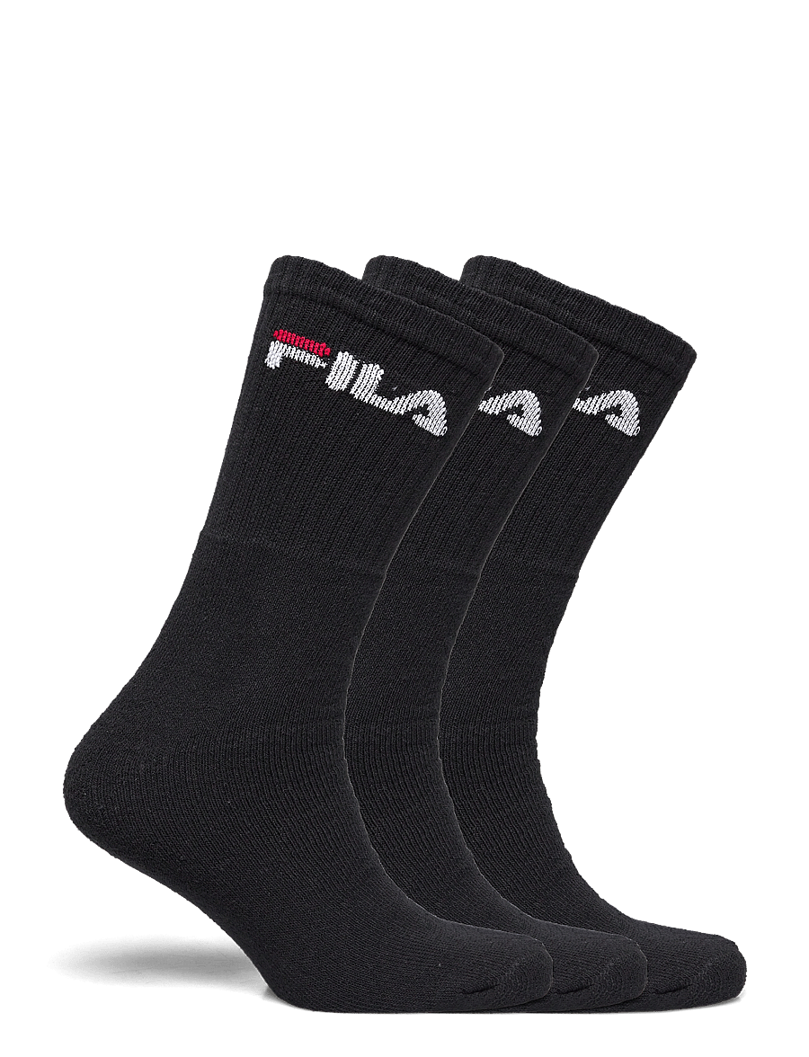 FILA Socks - FILA 3pk Tennis Crew Logo Terry Soc - chaussettes de sport - black - 1