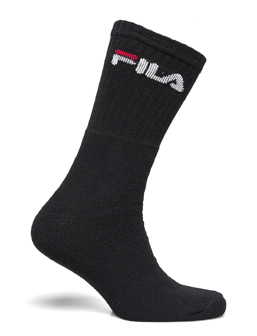 FILA Socks - FILA 3pk Tennis Crew Logo Terry Soc - chaussettes de sport - black - 3