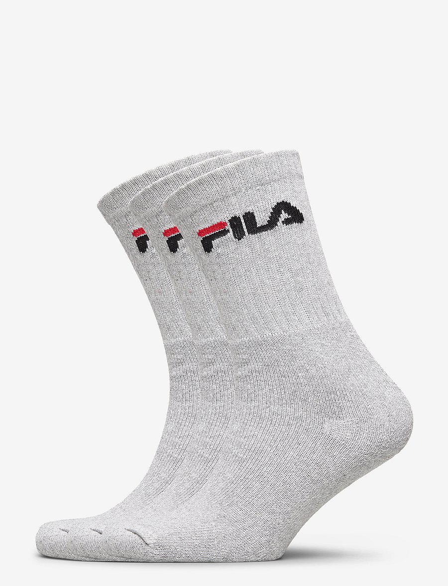 FILA Socks - FILA 3pk Tennis Crew Logo Terry Soc - strümpfe - grey - 0