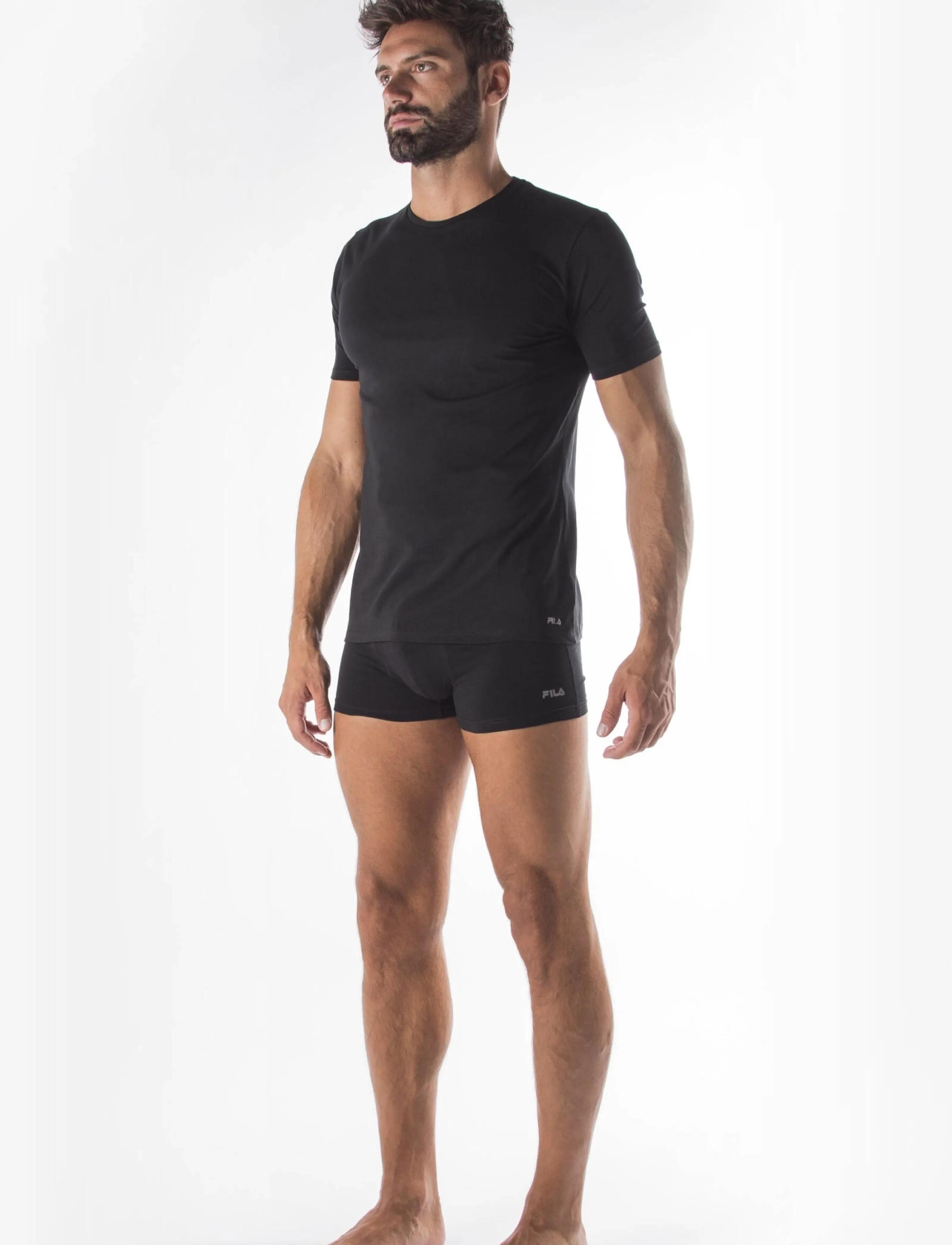 FILA Underwear Fila T-Shirt Round Neck, Mænd, Rundhalset T-Shirt, Sort, Str: S