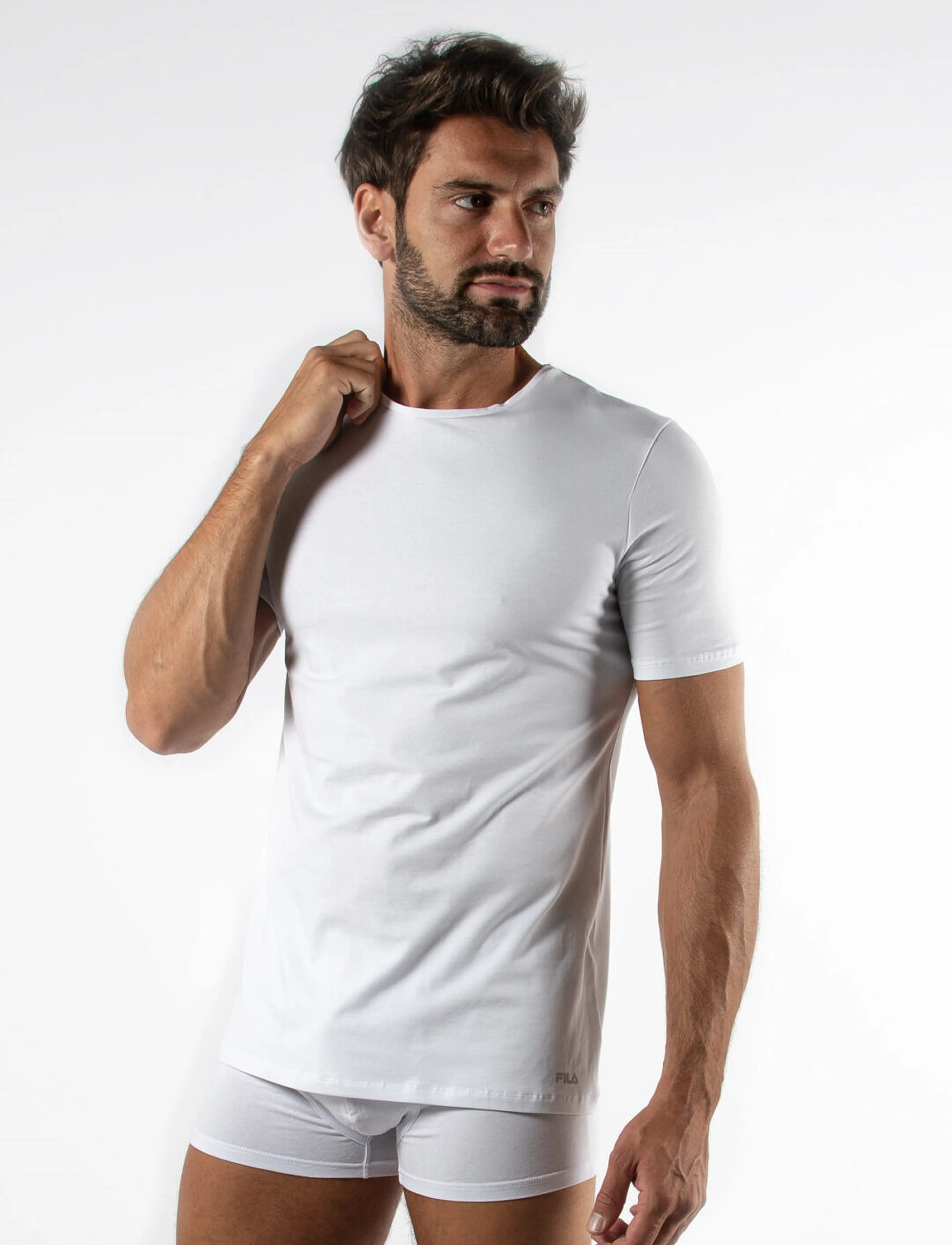 FILA Underwear Fila T-Shirt Round Neck, Mænd, Rundhalset T-Shirt, Hvid, Str: S