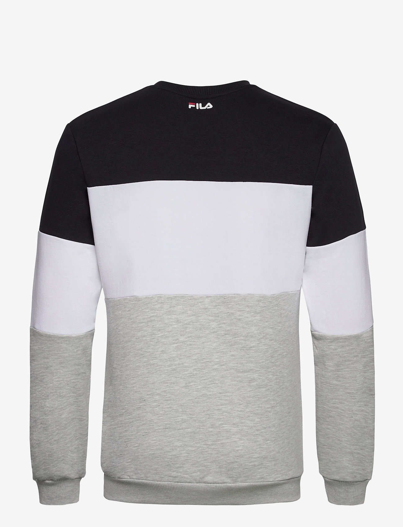 FILA - STRAIGHT BLOCKED CREW - black-light grey mel.-bright white - 1