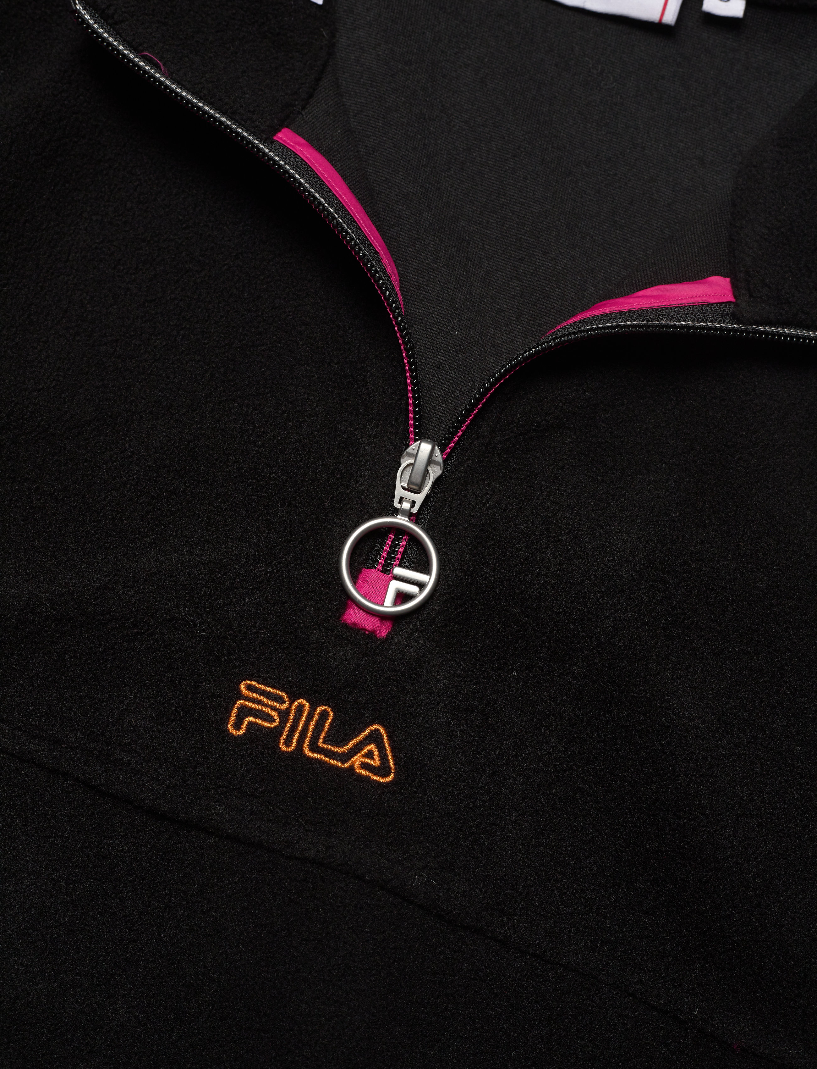 FILA - PACIFICA half zip fleece shirt - black-beetroot purple-mandarin orange - 2